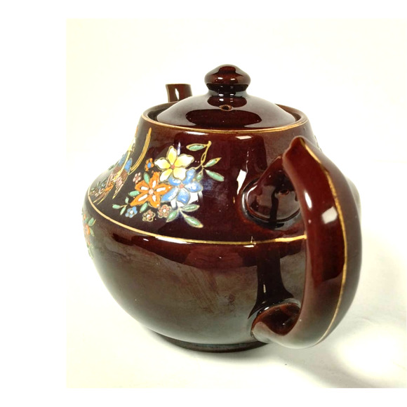 Vintage Teapot, Hand-Painted, Occupied Japan, 1945-1952, Bird Design - Picture 2 of 14